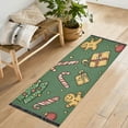 thumbnail image 1 of Yayeee Runner Rug for Bedroom 2'x6' Machine Washable Hallway Non Slip Mat, Yellow Christmas Gingerbread, 1 of 8