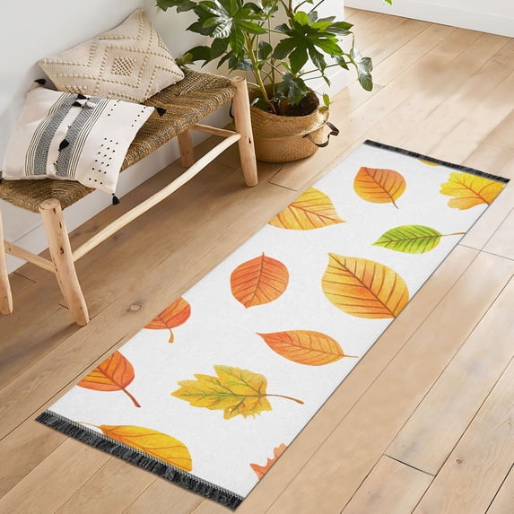 Yayeee Hallway Runner Rug 2'x6' Non Slip Machine Washable with Rubber Backing, Yellow Leaves