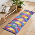 thumbnail image 1 of Yayeee Runner Rug for Bedroom 2'x6' Machine Washable Hallway Non Slip Mat, Yellow Wavy Plaid, 1 of 8