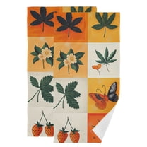 Yayeee Hand Towels for Bathroom Set of 2 Quick Dry Super Absorbent Soft Hand Shower Towels, 28" x 14", Cartoon Plants