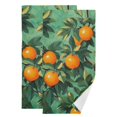 thumbnail image 1 of Yayeee Hand Towels for Bathroom Set of 2 Quick Dry Super Absorbent Soft Hand Shower Towels, 28" x 14", Orange Tree Pattern, 1 of 8