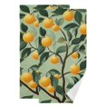 thumbnail image 1 of Yayeee Hand Towels for Bathroom Set of 2 Quick Dry Super Absorbent Soft Hand Shower Towels, 28" x 14", Orange Tree, 1 of 8