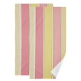 thumbnail image 1 of Yayeee Hand Towels for Bathroom Set of 2 Quick Dry Super Absorbent Soft Hand Shower Towels, 28" x 14", Pink And Yellow Striped Pattern, 1 of 8