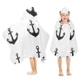 thumbnail image 1 of Yayeee Kids Hooded Towels Toddler Soft Absorbent Beach Bathing Wrap 50" x 23.5", Anchor Pattern, 1 of 5