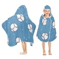 thumbnail image 1 of Yayeee Kids Hooded Towels Toddler Soft Absorbent Beach Bathing Wrap 50" x 23.5", Baseballs Pattern, 1 of 5
