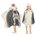 thumbnail image 1 of Yayeee Kids Hooded Towels Toddler Soft Absorbent Beach Bathing Wrap 50" x 23.5", Beige Astronaut Space, 1 of 5