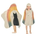 thumbnail image 1 of Yayeee Kids Hooded Towels Toddler Soft Absorbent Beach Bathing Wrap 50" x 23.5", Beige Cat Rainbow, 1 of 5
