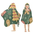thumbnail image 1 of Yayeee Kids Hooded Towels Toddler Soft Absorbent Beach Bathing Wrap 50" x 23.5", Beige Christmas Gingerbread, 1 of 5