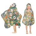 thumbnail image 1 of Yayeee Kids Hooded Towels Toddler Soft Absorbent Beach Bathing Wrap 50" x 23.5", Beige Floral Garden, 1 of 5