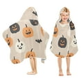 thumbnail image 1 of Yayeee Kids Hooded Towels Toddler Soft Absorbent Beach Bathing Wrap 50" x 23.5", Beige Halloween Pumpkin, 1 of 5