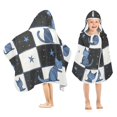 thumbnail image 1 of Yayeee Kids Hooded Towels Toddler Soft Absorbent Beach Bathing Wrap 50" x 23.5", Blue Cat Stars, 1 of 5
