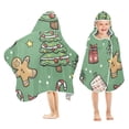 thumbnail image 1 of Yayeee Kids Hooded Towels Toddler Soft Absorbent Beach Bathing Wrap 50" x 23.5", Christmas Cookies, 1 of 5