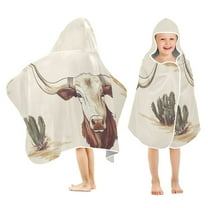Yayeee Kids Hooded Towels Toddler Soft Absorbent Beach Bathing Wrap 50" x 23.5", Cowboy Pattern