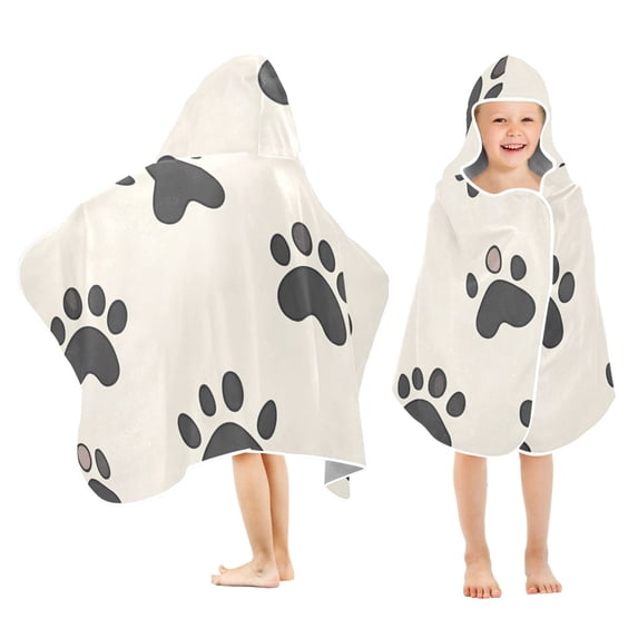 Yayeee Kids Hooded Towels Toddler Soft Absorbent Beach Bathing Wrap 50" x 23.5", Cute Cat Paw