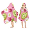 thumbnail image 1 of Yayeee Kids Hooded Towels Toddler Soft Absorbent Beach Bathing Wrap 50" x 23.5", Floral Raspberries, 1 of 5