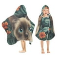 thumbnail image 1 of Yayeee Kids Hooded Towels Toddler Soft Absorbent Beach Bathing Wrap 50" x 23.5", Flowers and Cat, 1 of 5