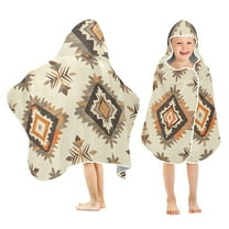 Yayeee Kids Hooded Towels Toddler Soft Absorbent Beach Bathing Wrap 50" x 23.5", Geometric Designs