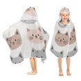 thumbnail image 1 of Yayeee Kids Hooded Towels Toddler Soft Absorbent Beach Bathing Wrap 50" x 23.5", Gray Cat Pattern, 1 of 5