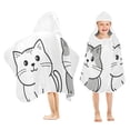 thumbnail image 1 of Yayeee Kids Hooded Towels Toddler Soft Absorbent Beach Bathing Wrap 50" x 23.5", Gray Cute Cat, 1 of 5