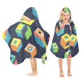 thumbnail image 1 of Yayeee Kids Hooded Towels Toddler Soft Absorbent Beach Bathing Wrap 50" x 23.5", Green Cubes, 1 of 5