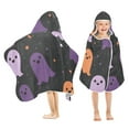 thumbnail image 1 of Yayeee Kids Hooded Towels Toddler Soft Absorbent Beach Bathing Wrap 50" x 23.5", Halloween Orange Ghosts, 1 of 5