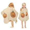 thumbnail image 1 of Yayeee Kids Hooded Towels Toddler Soft Absorbent Beach Bathing Wrap 50" x 23.5", Halloween Pumpkins Pattern, 1 of 5