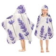 thumbnail image 1 of Yayeee Kids Hooded Towels Toddler Soft Absorbent Beach Bathing Wrap 50" x 23.5", Lavender Pattern, 1 of 5