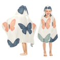 thumbnail image 1 of Yayeee Kids Hooded Towels Toddler Soft Absorbent Beach Bathing Wrap 50" x 23.5", Orange Butterflies, 1 of 5