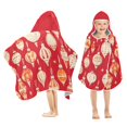 thumbnail image 1 of Yayeee Kids Hooded Towels Toddler Soft Absorbent Beach Bathing Wrap 50" x 23.5", Orange Christmas Ornaments Pattern, 1 of 5