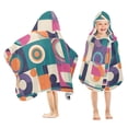 thumbnail image 1 of Yayeee Kids Hooded Towels Toddler Soft Absorbent Beach Bathing Wrap 50" x 23.5", Orange Geometric, 1 of 5