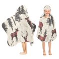thumbnail image 1 of Yayeee Kids Hooded Towels Toddler Soft Absorbent Beach Bathing Wrap 50" x 23.5", Plaid Deer, 1 of 5