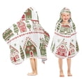 thumbnail image 1 of Yayeee Kids Hooded Towels Toddler Soft Absorbent Beach Bathing Wrap 50" x 23.5", Red Christmas House, 1 of 5