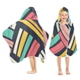thumbnail image 1 of Yayeee Kids Hooded Towels Toddler Soft Absorbent Beach Bathing Wrap 50" x 23.5", Red Geometric, 1 of 5