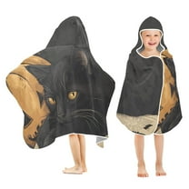 Yayeee Kids Hooded Towels Toddler Soft Absorbent Beach Bathing Wrap 50" x 23.5", Retro Halloween Cat