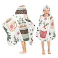 thumbnail image 1 of Yayeee Kids Hooded Towels Toddler Soft Absorbent Beach Bathing Wrap 50" x 23.5", White Christmas Cups, 1 of 5
