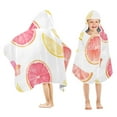 thumbnail image 1 of Yayeee Kids Hooded Towels Toddler Soft Absorbent Beach Bathing Wrap 50" x 23.5", White Grapefruit Slices, 1 of 5
