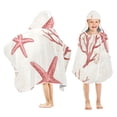 thumbnail image 1 of Yayeee Kids Hooded Towels Toddler Soft Absorbent Beach Bathing Wrap 50" x 23.5", White Starfish, 1 of 5