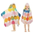 thumbnail image 1 of Yayeee Kids Hooded Towels Toddler Soft Absorbent Beach Bathing Wrap 50" x 23.5", Yellow Circles, 1 of 5