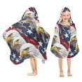 thumbnail image 1 of Yayeee Kids Hooded Towel with Hand Pockets Beach Soft Absorbent Bath Wrap 50 x 23.5 inch, American Eagle Pattern, 1 of 5