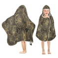 thumbnail image 1 of Yayeee Kids Hooded Towel with Hand Pockets Beach Soft Absorbent Bath Wrap 50 x 23.5 inch, Black Flower Pattern, 1 of 5