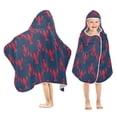 thumbnail image 1 of Yayeee Kids Hooded Towel with Hand Pockets Beach Soft Absorbent Bath Wrap 50 x 23.5 inch, Blue Lobster Pattern, 1 of 5