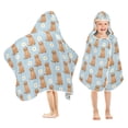 thumbnail image 1 of Yayeee Kids Hooded Towel with Hand Pockets Beach Soft Absorbent Bath Wrap 50 x 23.5 inch, Cartoon Floral Dog Pattern, 1 of 5