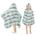 thumbnail image 1 of Yayeee Kids Hooded Towel with Hand Pockets Beach Soft Absorbent Bath Wrap 50 x 23.5 inch, Cartoon Train Pattern, 1 of 5