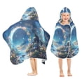 thumbnail image 1 of Yayeee Kids Hooded Towel with Hand Pockets Beach Soft Absorbent Bath Wrap 50 x 23.5 inch, Floral Moon, 1 of 5
