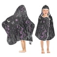 thumbnail image 1 of Yayeee Kids Hooded Towel with Hand Pockets Beach Soft Absorbent Bath Wrap 50 x 23.5 inch, Gothic Floral Print, 1 of 5