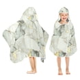 thumbnail image 1 of Yayeee Kids Hooded Towel with Hand Pockets Beach Soft Absorbent Bath Wrap 50 x 23.5 inch, Gray Marble Pattern, 1 of 5