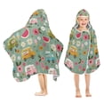 thumbnail image 1 of Yayeee Kids Hooded Towel with Hand Pockets Beach Soft Absorbent Bath Wrap 50 x 23.5 inch, Green Cartoon Trucks Pattern, 1 of 5
