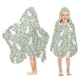 thumbnail image 1 of Yayeee Kids Hooded Towel with Hand Pockets Beach Soft Absorbent Bath Wrap 50 x 23.5 inch, Green Floral Cat Pattern, 1 of 5