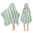 thumbnail image 1 of Yayeee Kids Hooded Towel with Hand Pockets Beach Soft Absorbent Bath Wrap 50 x 23.5 inch, Green Stripe Pattern, 1 of 5