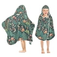 thumbnail image 1 of Yayeee Kids Hooded Towel with Hand Pockets Beach Soft Absorbent Bath Wrap 50 x 23.5 inch, Green Vibrant Forest Pattern, 1 of 5